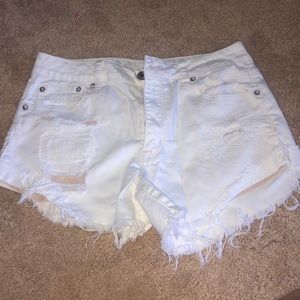 American Eagle White Jean Shorts